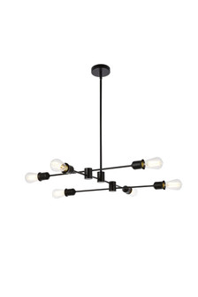 Xavier Six Light Pendant in Black (173|LD7051D31BK)