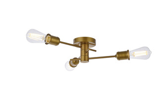 Xavier Three Light Flush Mount in Brass (173|LD7049F18BR)