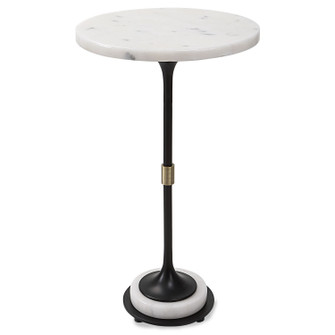 Sentry Accent Table in Black Iron With Antique Brushed Brass (52|25231)