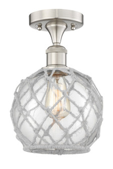 Edison One Light Semi-Flush Mount in Brushed Satin Nickel (405|616-1F-SN-G122-8RW)