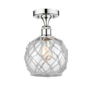 Edison One Light Semi-Flush Mount in Polished Chrome (405|616-1F-PC-G122-8RW)