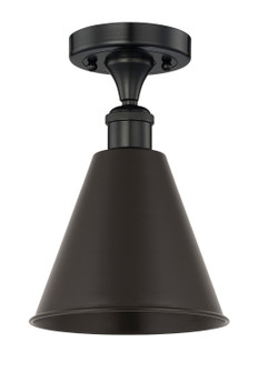 Edison One Light Semi-Flush Mount in Matte Black (405|616-1F-BK-MBC-8-BK)