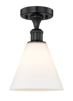 Edison One Light Semi-Flush Mount in Matte Black (405|616-1F-BK-GBC-81)