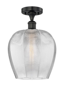 Edison One Light Semi-Flush Mount in Matte Black (405|616-1F-BK-G462-12)
