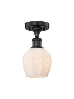 Edison One Light Semi-Flush Mount in Matte Black (405|616-1F-BK-G461-6)