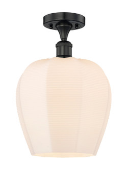 Edison One Light Semi-Flush Mount in Matte Black (405|616-1F-BK-G461-12)