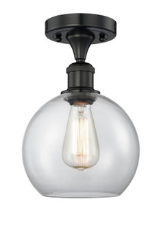 Edison One Light Semi-Flush Mount in Matte Black (405|616-1F-BK-G122-8)