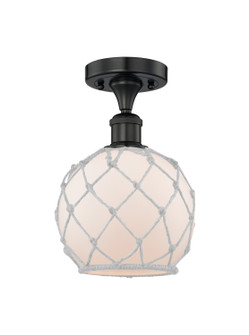 Edison One Light Semi-Flush Mount in Matte Black (405|616-1F-BK-G121-8RW)