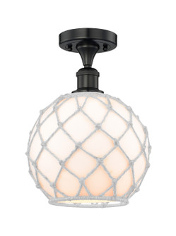 Edison One Light Semi-Flush Mount in Matte Black (405|616-1F-BK-G121-10RW)
