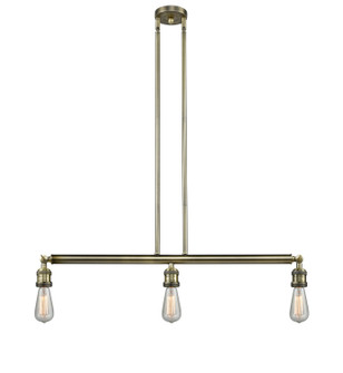 Franklin Restoration Three Light Island Pendant in Antique Brass (405|213-AB)