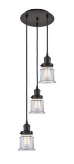 Franklin Restoration Three Light Pendant in Oil Rubbed Bronze (405|113F-3P-OB-G182S)