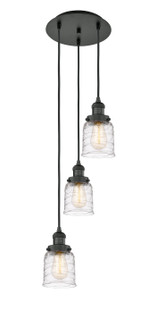 Franklin Restoration Three Light Pendant in Matte Black (405|113F-3P-BK-G513)