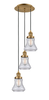 Franklin Restoration Three Light Pendant in Brushed Brass (405|113F-3P-BB-G194)