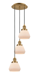 Franklin Restoration Three Light Pendant in Brushed Brass (405|113F-3P-BB-G171)