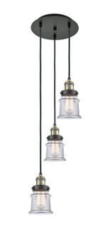 Franklin Restoration Three Light Pendant in Black Antique Brass (405|113F-3P-BAB-G182S)