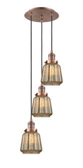 Franklin Restoration Three Light Pendant in Antique Copper (405|113F-3P-AC-G146)