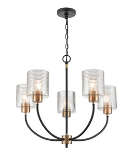 Renitta Five Light Chandelier in Matte Black Modern Gold (59|9425-MB/MG)