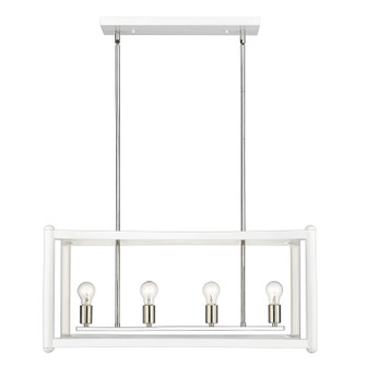 Coyle Eight Light Linear Pendant in White with Polished Nickel Cluster (106|IN20042WH)