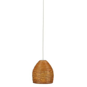 Beehive One Light Pendant in Natural Rattan/Silver (142|9000-0998)