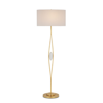 Marlene One Light Floor Lamp in Gold Leaf/White (142|8000-0121)