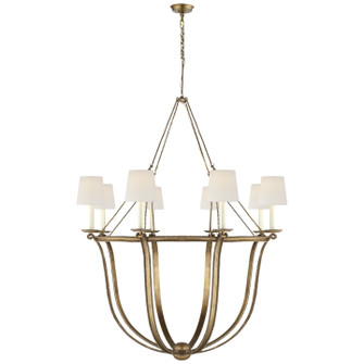 Lancaster Eight Light Chandelier in Gilded Iron (268|CHC 1577GI-L)
