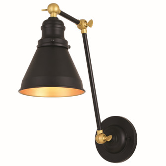 Alexis One Light Swing Arm Wall Light in Oil Rubbed Bronze and Satin Gold (63|W0400)
