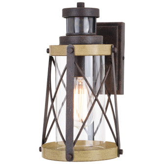 Harwood One Light Outdoor Motion Sensor Wall Light in Oxidized Iron and Burnished Elm (63|T0632)
