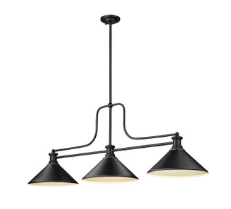 Melange Three Light Billiard in Matte Black (224|725-3MB-MMB)