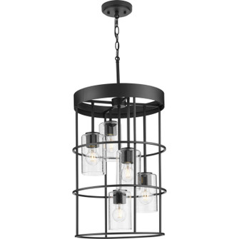 Burgess Five Light Hall & Foyer Light in Matte Black (54|P500402-31M)