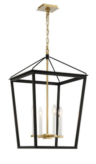 Lucent Four Light Lantern in Black and Aged Brass (90|161782)