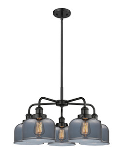 Ballston Urban Five Light Chandelier in Matte Black (405|916-5CR-BK-G73)