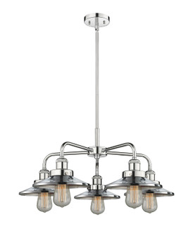 Ballston Urban Five Light Chandelier in Black Antique Brass (405|916-5CR-BAB-M6-BK)