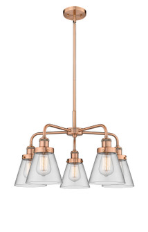 Downtown Urban Five Light Chandelier in Antique Copper (405|916-5CR-AC-G62)