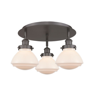 Ballston Urban Three Light Flush Mount in Oil Rubbed Bronze (405|916-3C-OB-G321)