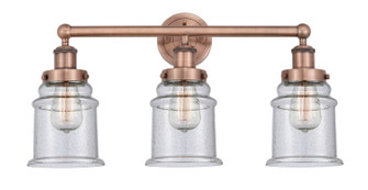 Edison Three Light Bath Vanity in Antique Copper (405|616-3W-AC-G184)