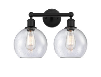 Edison Two Light Bath Vanity in Matte Black (405|616-2W-BK-G124-8)