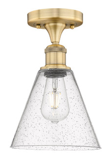 Edison One Light Semi-Flush Mount in Brushed Brass (405|616-1F-BB-GBC-84)