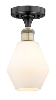 Edison One Light Semi-Flush Mount in Black Antique Brass (405|616-1F-BAB-G651-6)