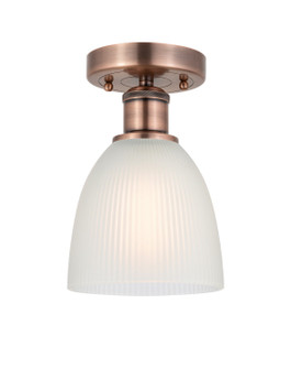 Edison One Light Flush Mount in Antique Copper (405|616-1F-AC-G381)