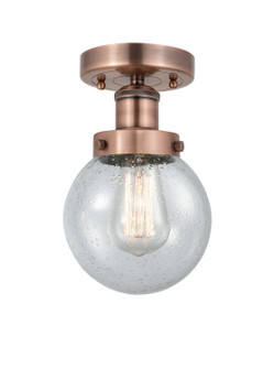 Edison One Light Semi-Flush Mount in Antique Copper (405|616-1F-AC-G204-6)