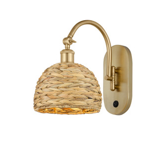Ballston One Light Wall Sconce in Satin Gold (405|518-1W-SG-RBD-8-NAT)