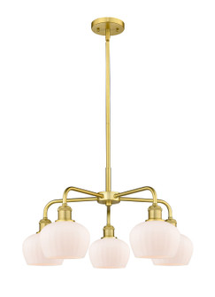 Downtown Urban Five Light Chandelier in Satin Gold (405|516-5CR-SG-G91)