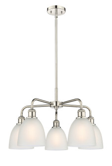 Downtown Urban Five Light Chandelier in Polished Nickel (405|516-5CR-PN-G381)