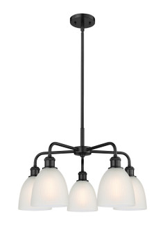 Downtown Urban Five Light Chandelier in Matte Black (405|516-5CR-BK-G381)