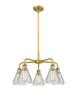 Downtown Urban Five Light Chandelier in Brushed Brass (405|516-5CR-BB-G275)