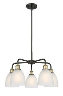 Downtown Urban Five Light Chandelier in Black Antique Brass (405|516-5CR-BAB-G381)