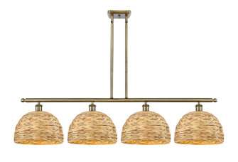 Downtown Urban Four Light Pendant in Antique Brass (405|516-4I-AB-RBD-12-NAT)