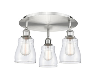 Downtown Urban Three Light Flush Mount in Satin Nickel (405|516-3C-SN-G392)