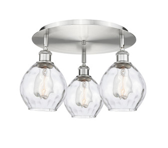 Downtown Urban Three Light Flush Mount in Satin Nickel (405|516-3C-SN-G362)