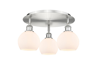 Downtown Urban Three Light Flush Mount in Satin Nickel (405|516-3C-SN-G121-6)